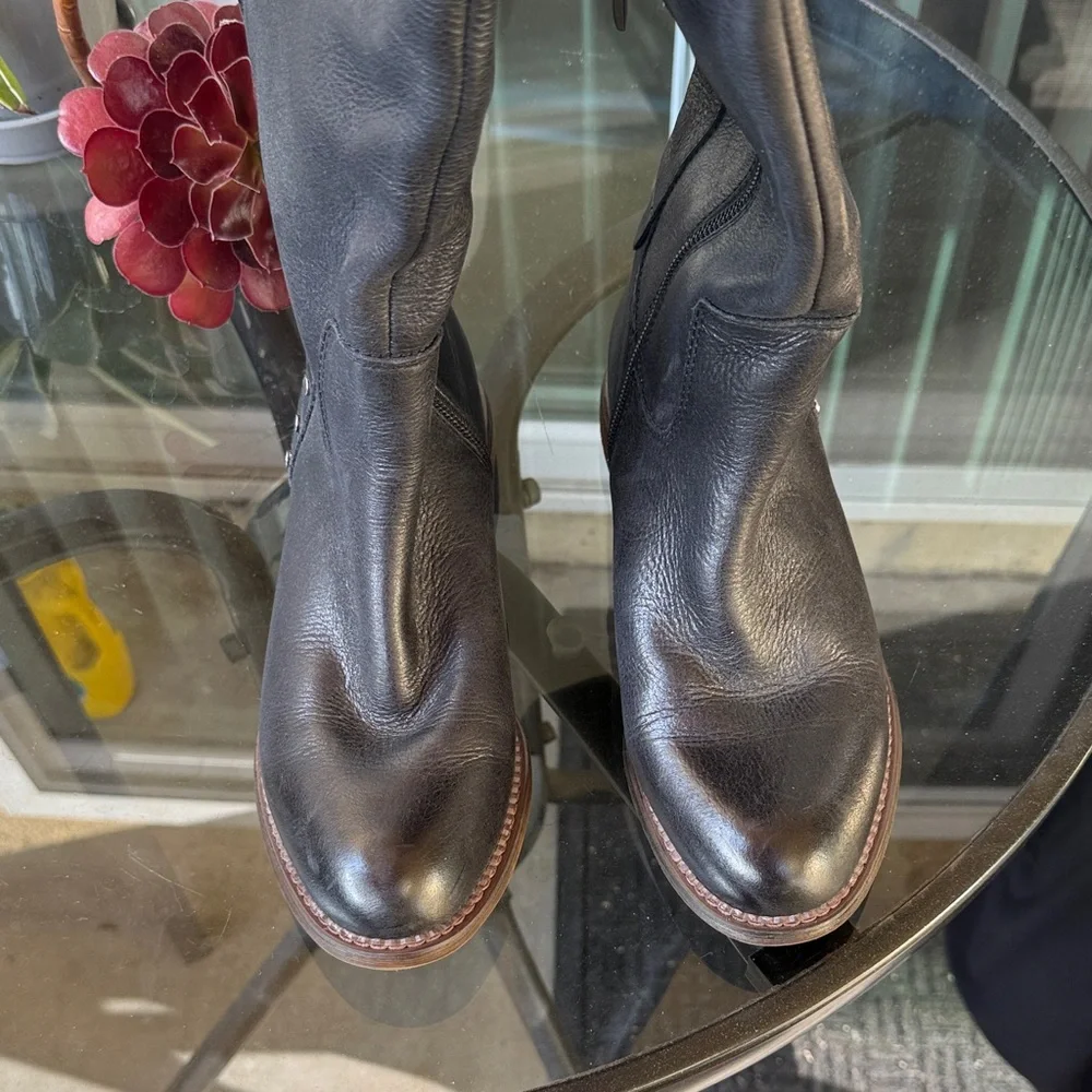Franco Sarto Black Leather Boots